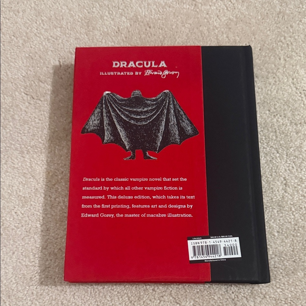 Dracula Hardcover Book with Red and Black Cover - Picture 3 of 3